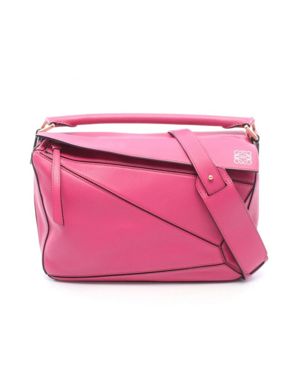 Loewe Handbag Puzzle Bag Medium 2-Way Pink Leather Back
